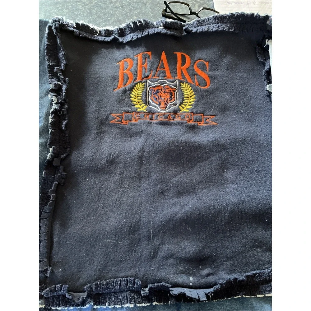 Custom Made Denim NFL Chicago Bears Quilt-42x52-unlined